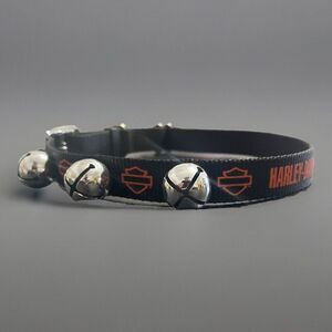 Harley-Davidson Black Dog Collar Large Bells Christmas